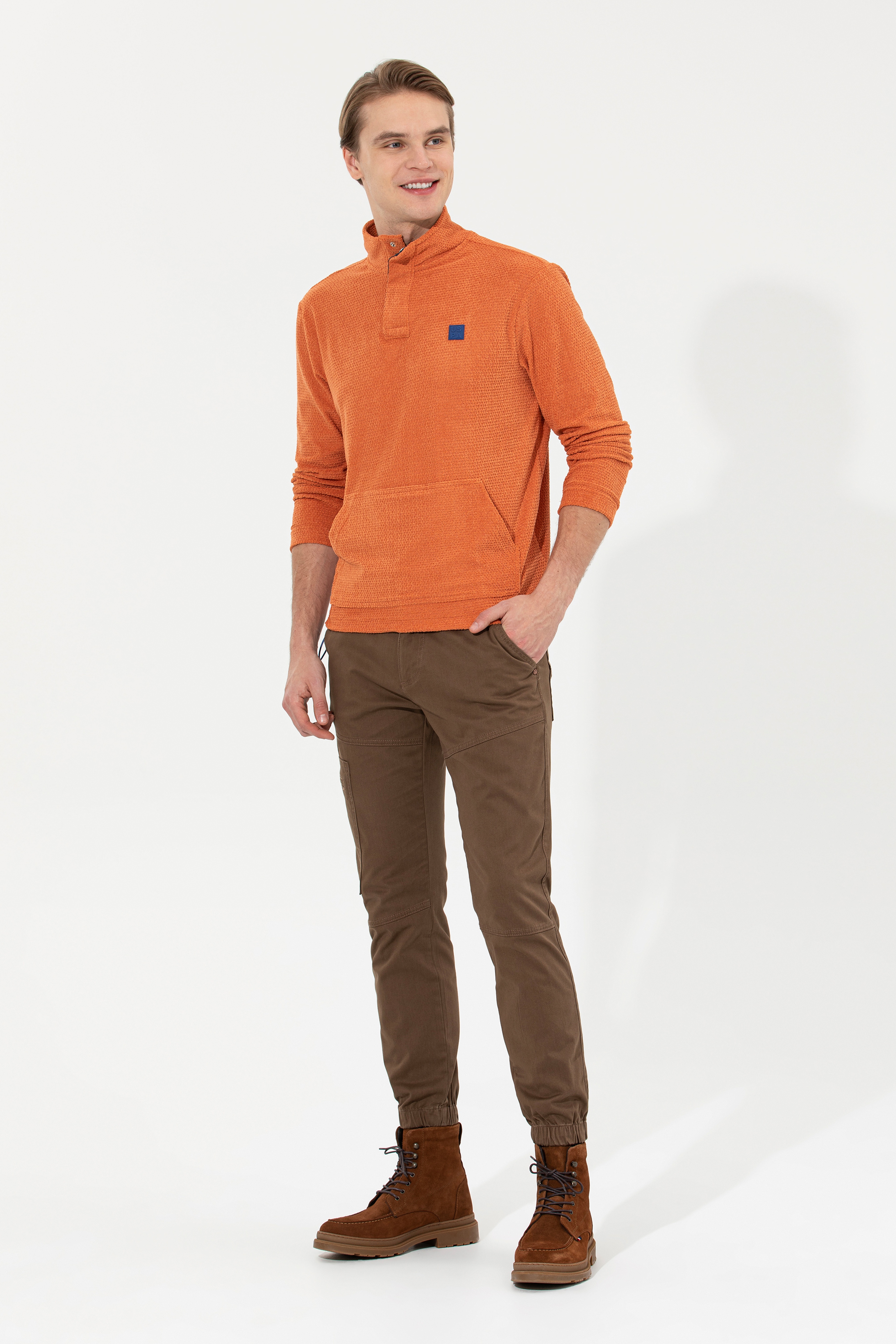 Erkek Jogger Fit Coconut Kanvas Pantolon