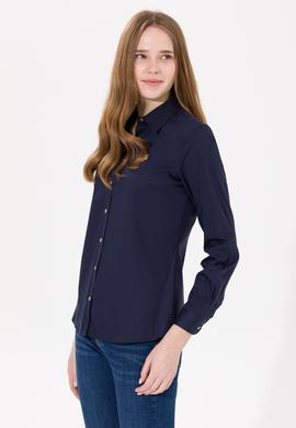 Kadın Lacivert Uzun Kollu Basic Gömlek - 50256721018