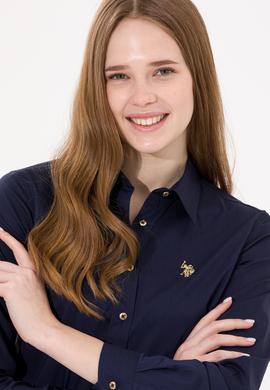 Kadın Lacivert Uzun Kollu Basic Gömlek - 50256721018