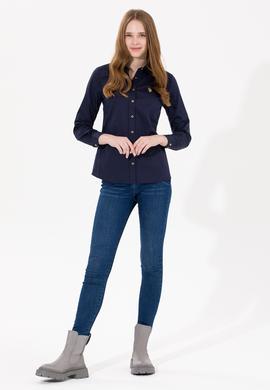 Kadın Lacivert Uzun Kollu Basic Gömlek - 50256721018