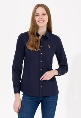 Kadın Lacivert Uzun Kollu Basic Gömlek - 50256721018