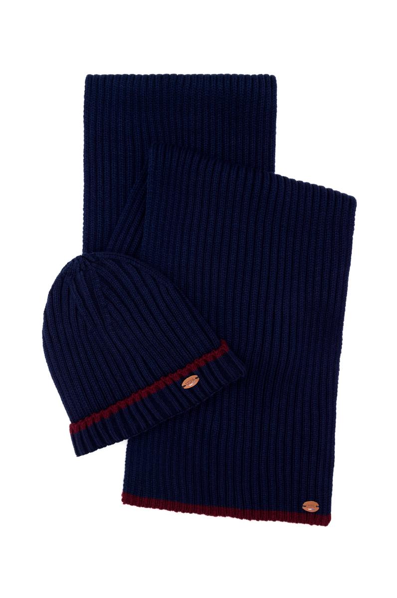 Erkek Lacivert Kaşkol Bere Takım