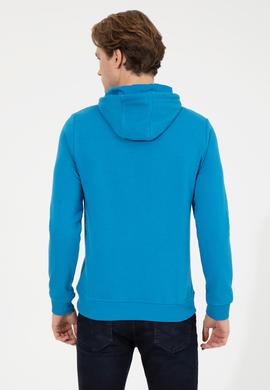 Erkek Kobalt Mavi Basic Sweatshirt - 50261140018