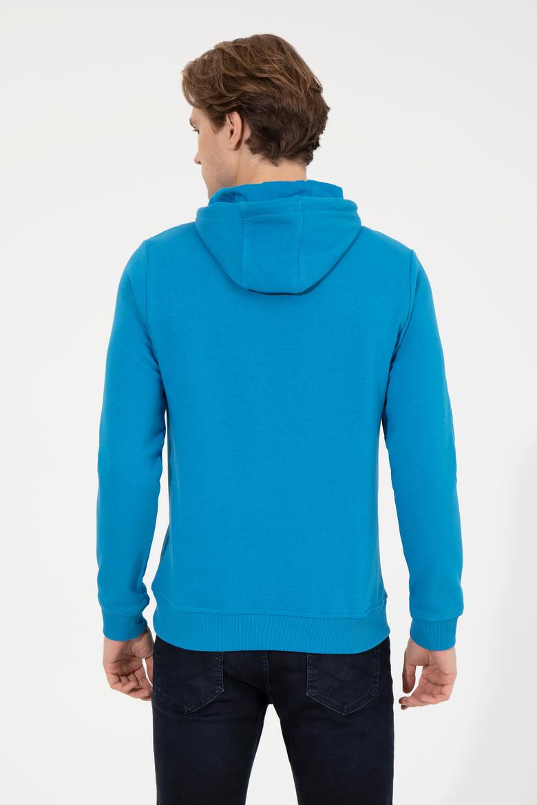 Erkek Kobalt Mavi Basic Sweatshirt - 50261140018