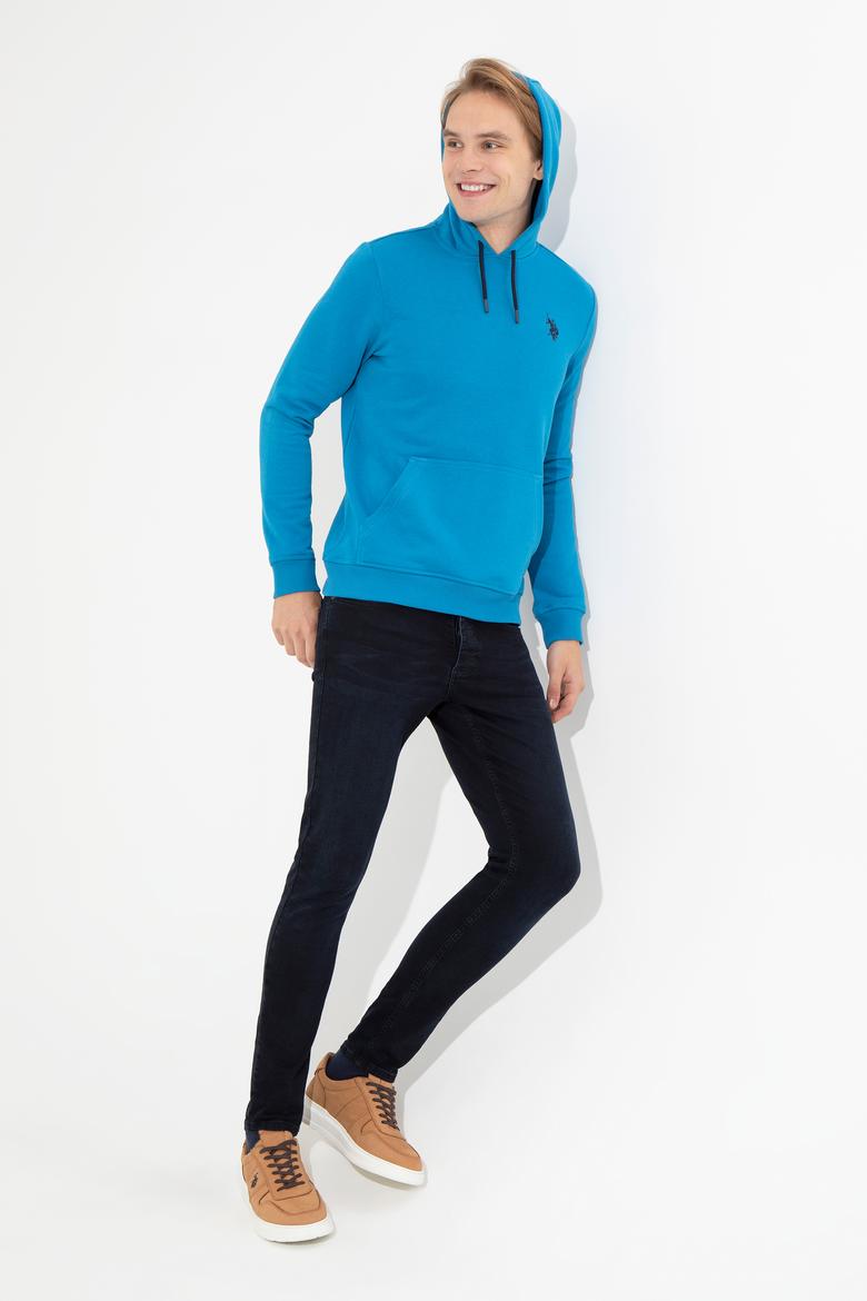 Erkek Kobalt Mavi Basic Sweatshirt - 50261140018