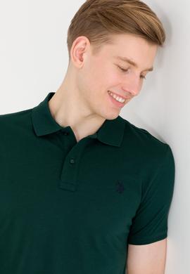 Erkek Koyu Yeşil Polo Yaka Basic T-Shirt - 50262933005