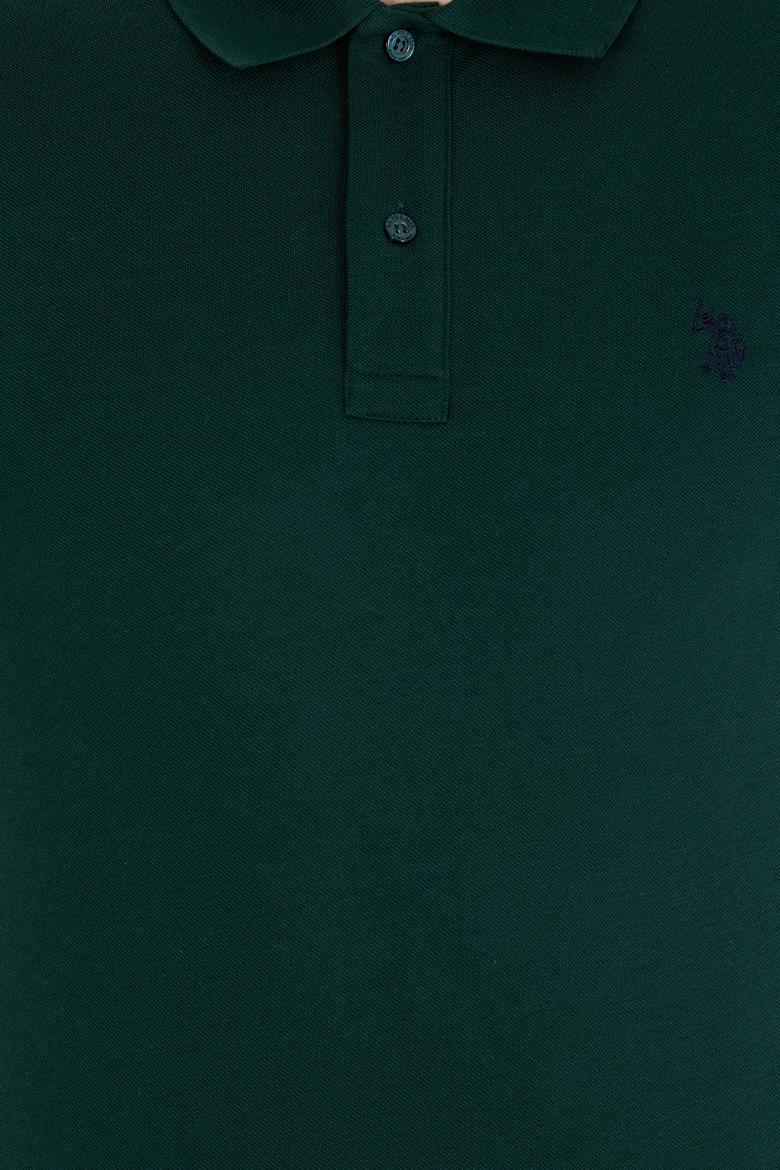 Erkek Koyu Yeşil Polo Yaka Basic T-Shirt - 50262933005