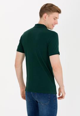 Erkek Koyu Yeşil Polo Yaka Basic T-Shirt - 50262933005