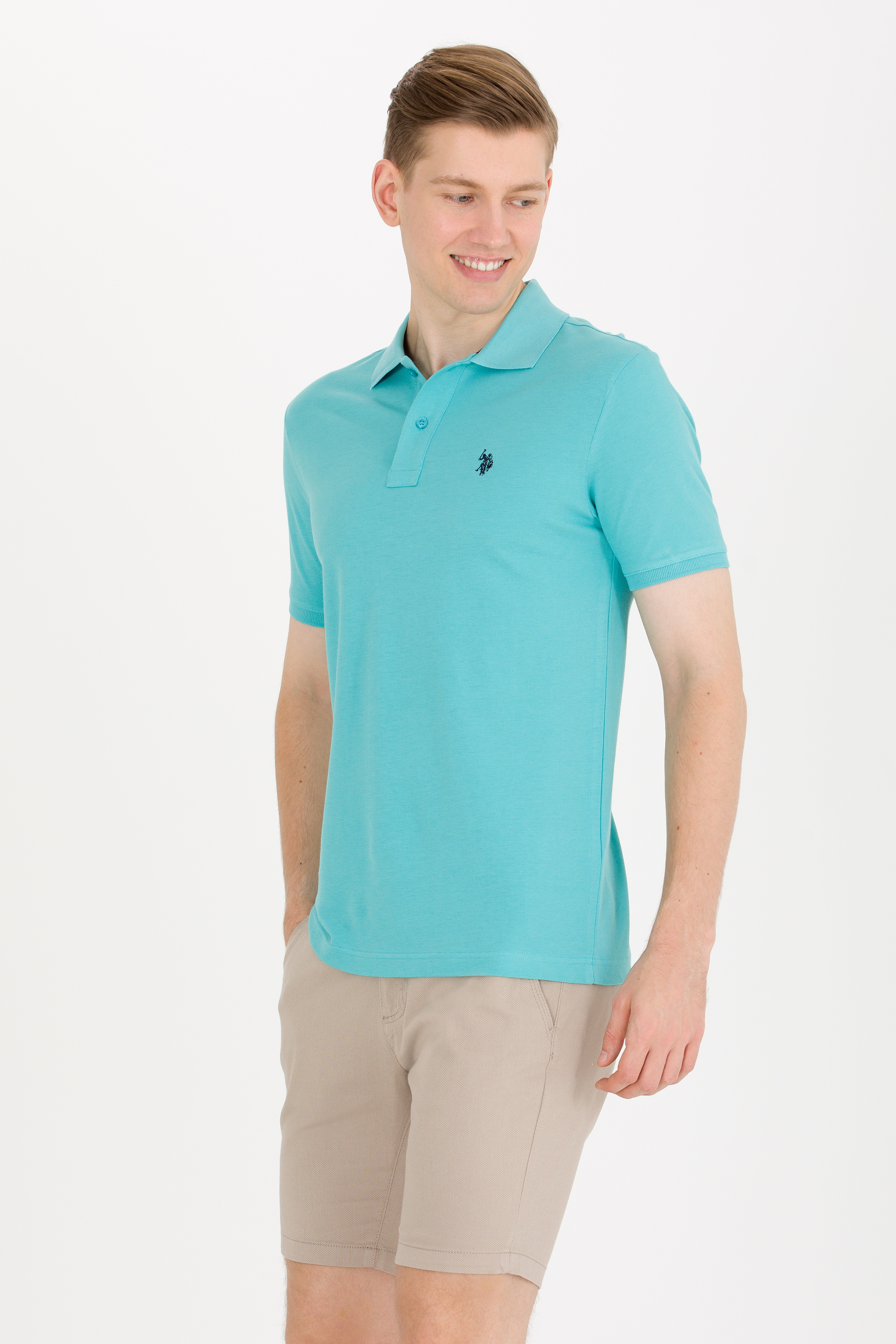 Erkek Mint Basic Polo Yaka Tişört - Image 1