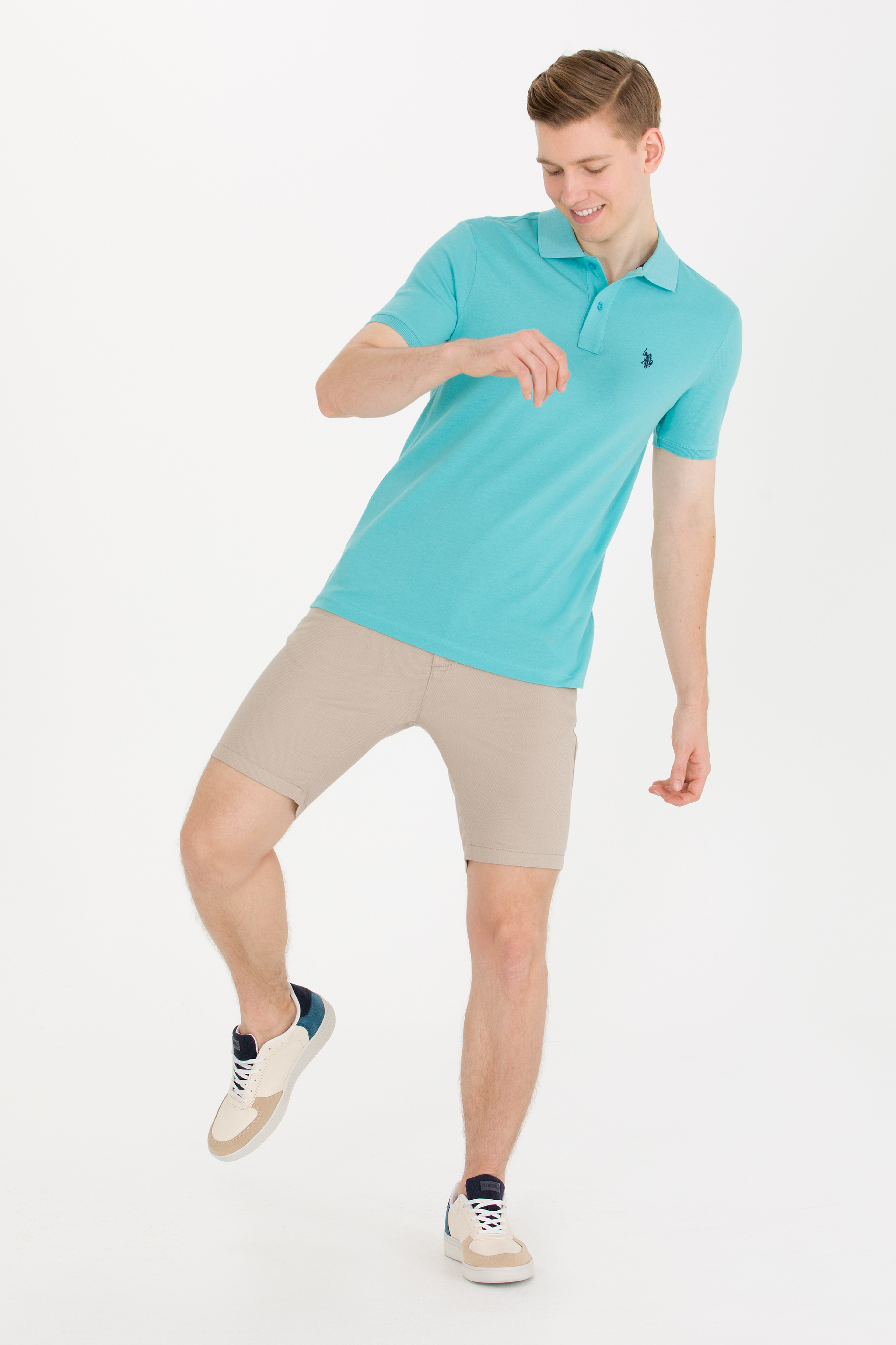 Erkek Mint Basic Polo Yaka Tişört - Image 4