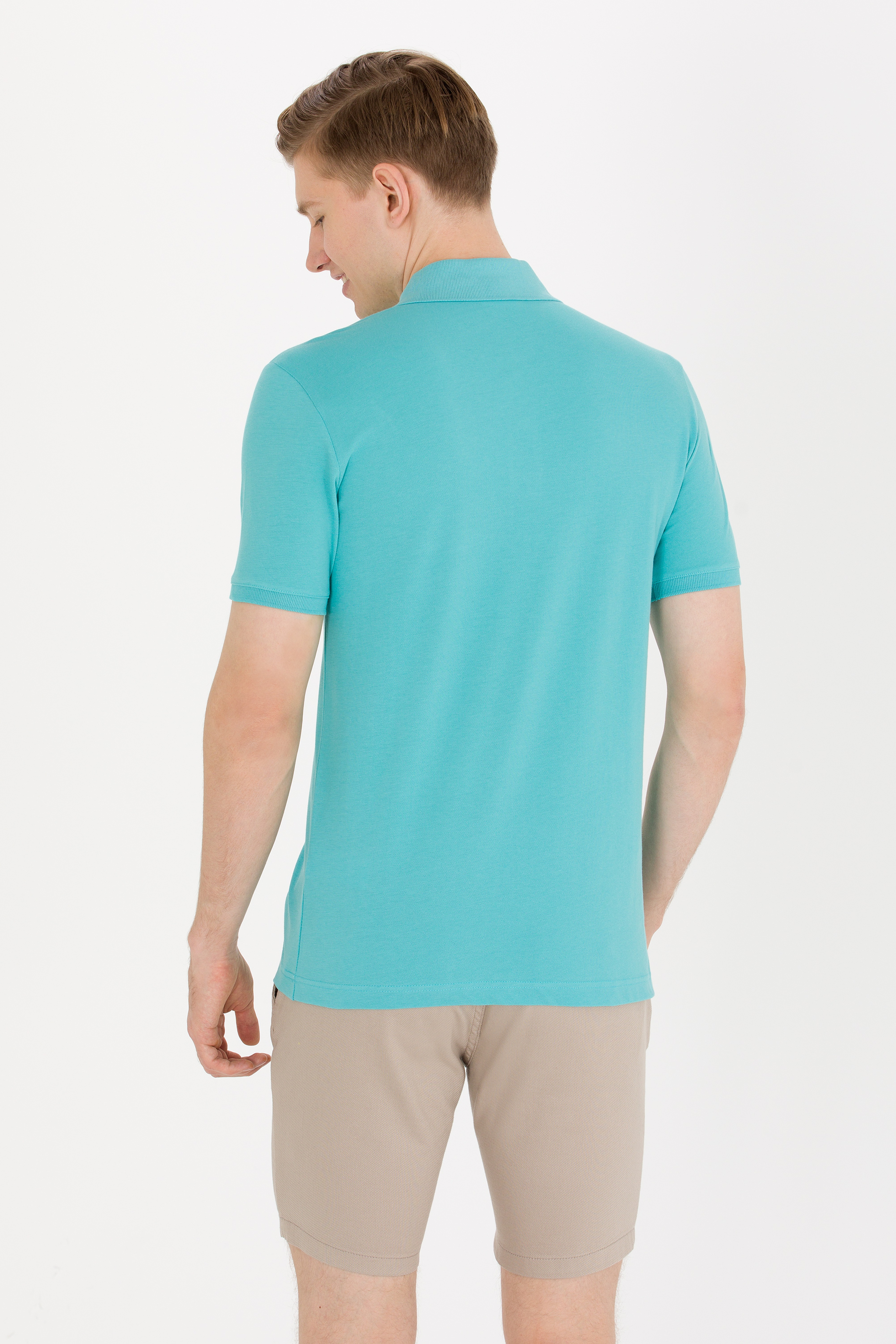 Erkek Mint Basic Polo Yaka Tişört - Image 5