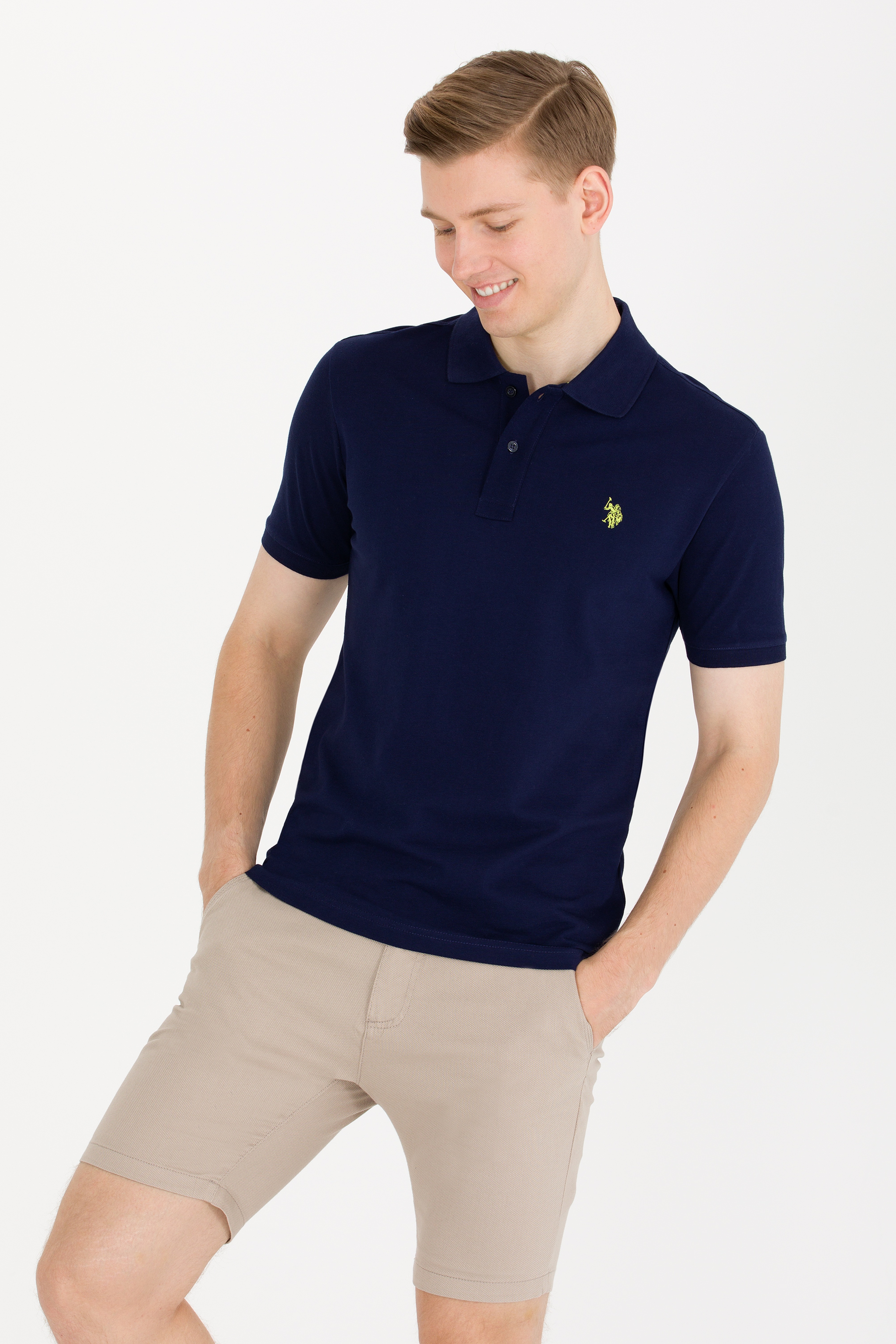 Erkek Lacivert Basic Polo Yaka Tişört