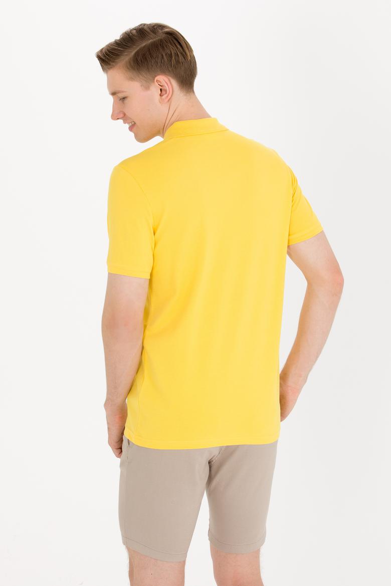 Erkek Koyu Sarı Basic Polo Yaka Tişört - 50262933225