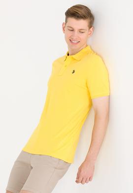 Erkek Koyu Sarı Basic Polo Yaka Tişört - 50262933225