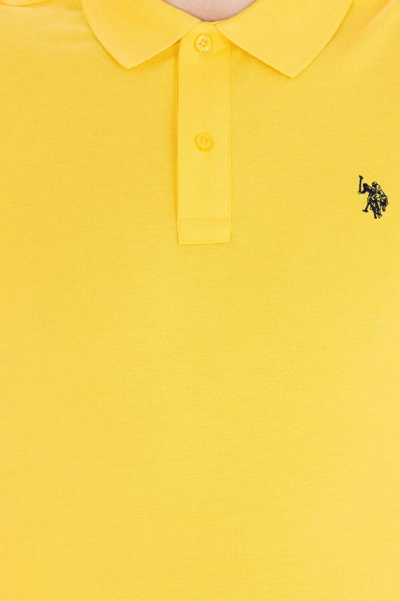Erkek Koyu Sarı Basic Polo Yaka Tişört - 50262933225