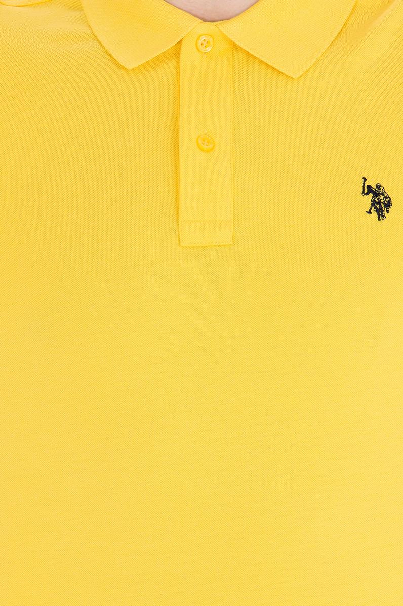Erkek Koyu Sarı Basic Polo Yaka Tişört