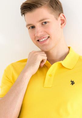 Erkek Koyu Sarı Basic Polo Yaka Tişört - 50262933225