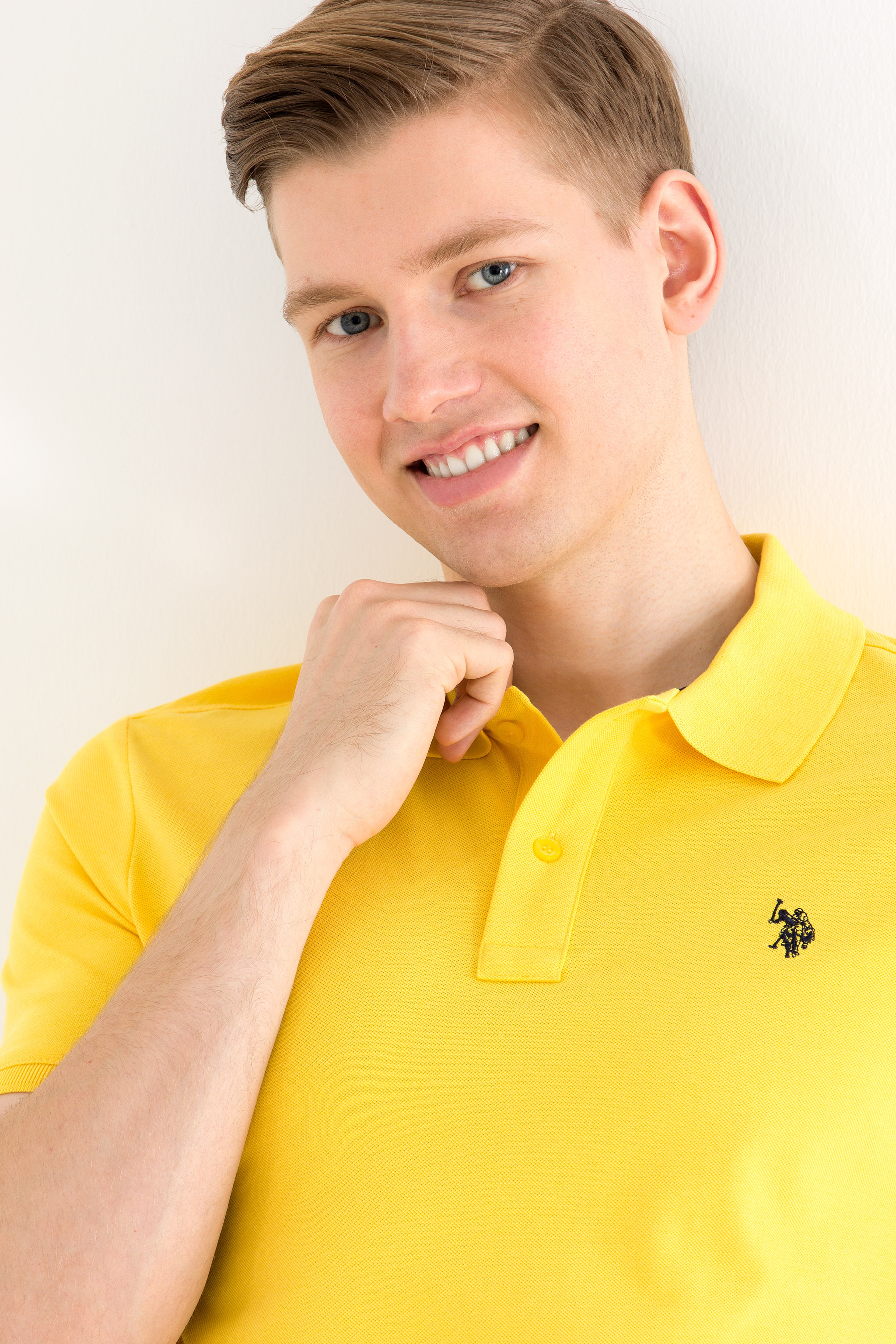 Erkek Koyu Sarı Basic Polo Yaka Tişört