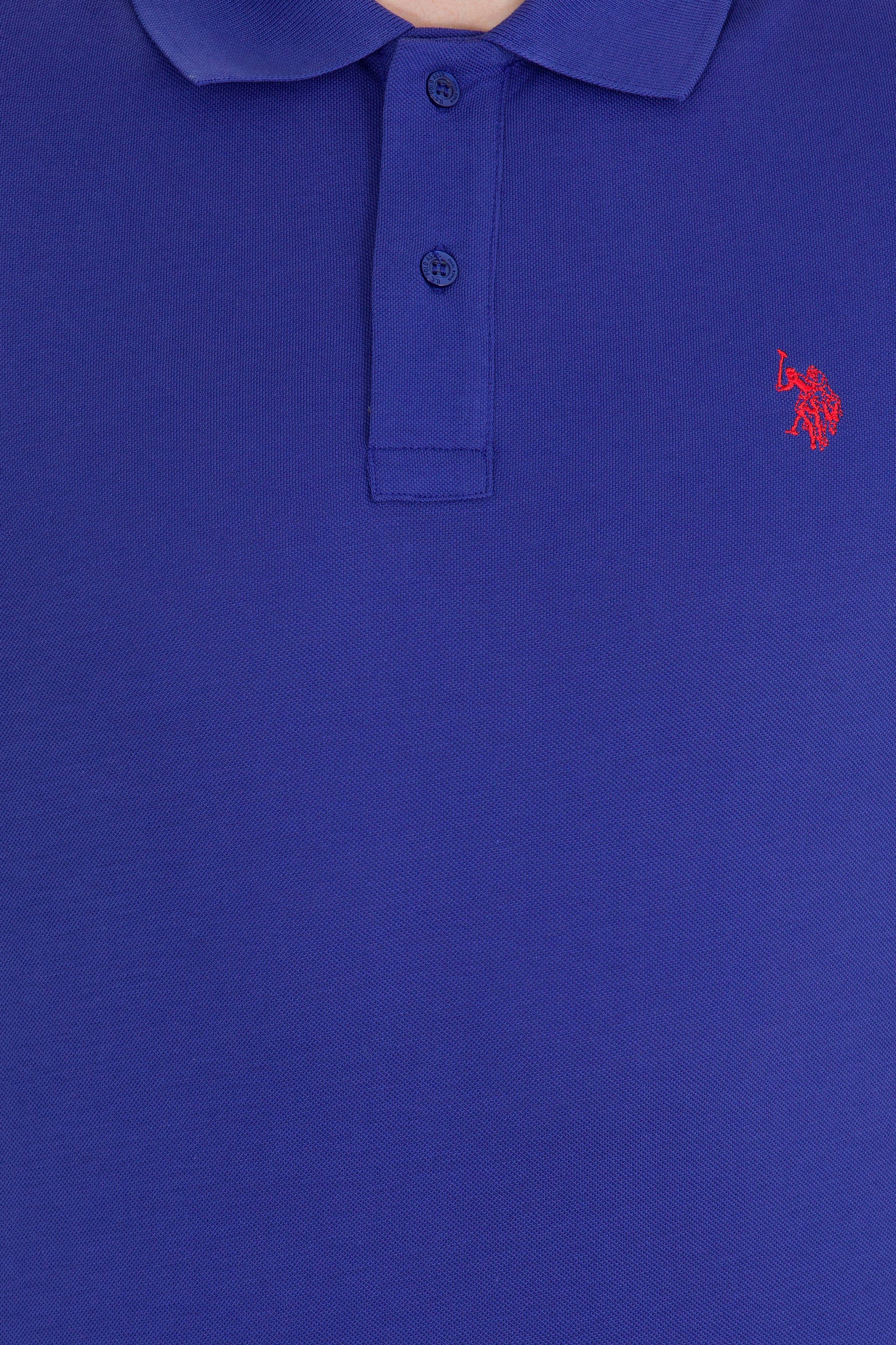 Erkek Mavi Basic Polo Yaka Tişört - Image 6