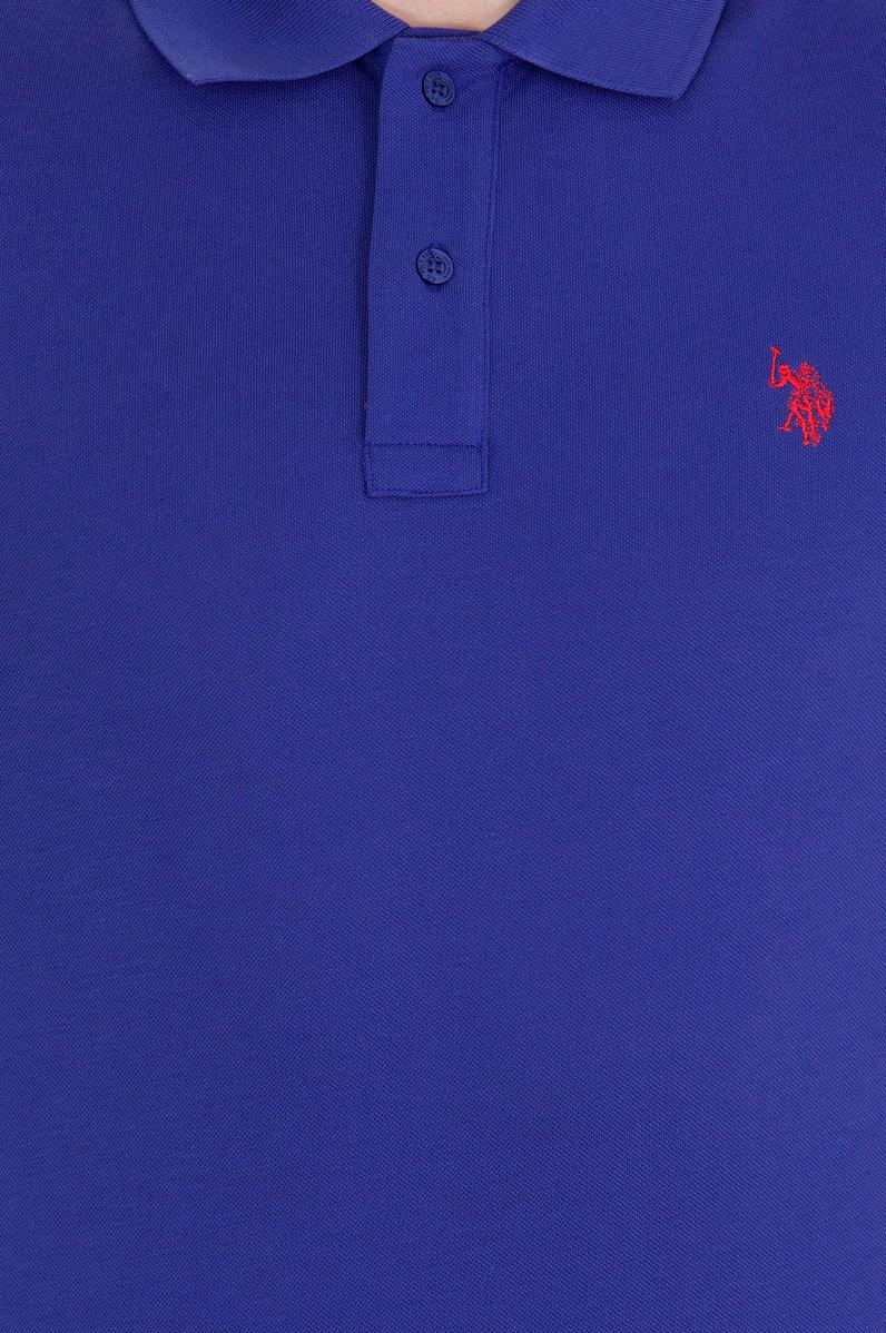 Erkek Mavi Basic Polo Yaka Tişört