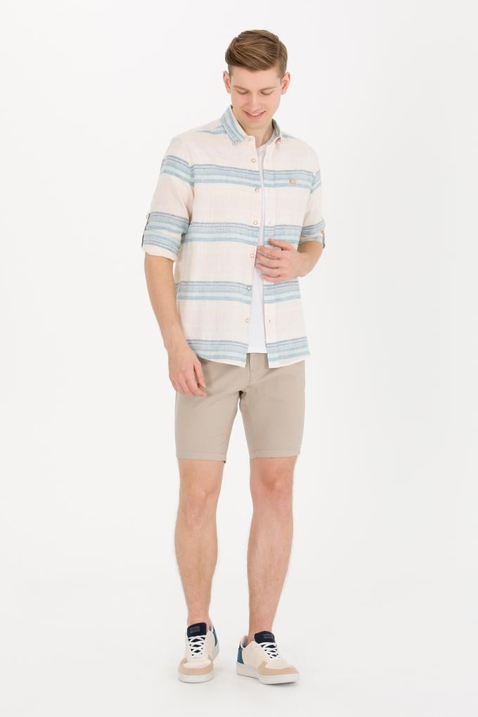 Erkek Haki Dokuma Şort