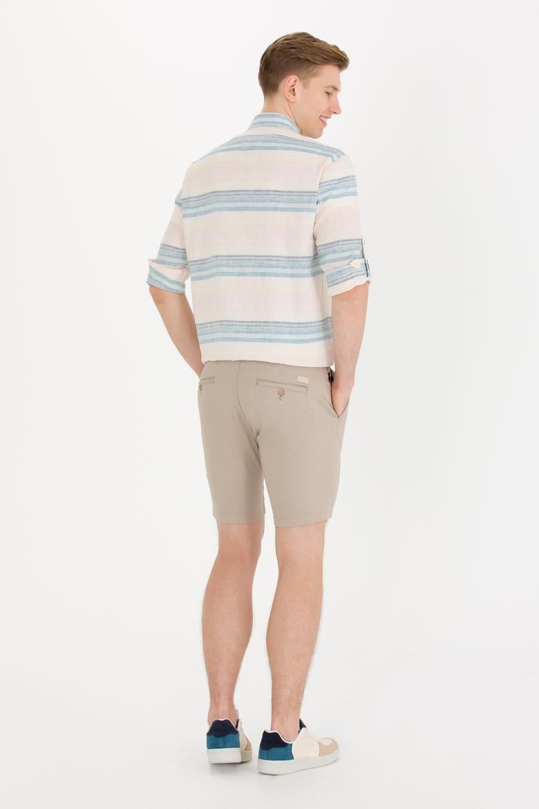 Erkek Haki Dokuma Şort - 50266070096