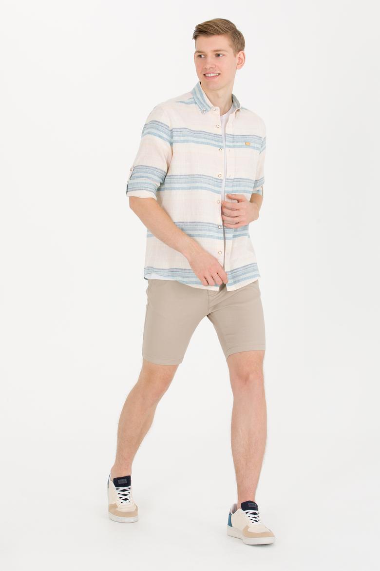 Erkek Haki Dokuma Şort - 50266070096