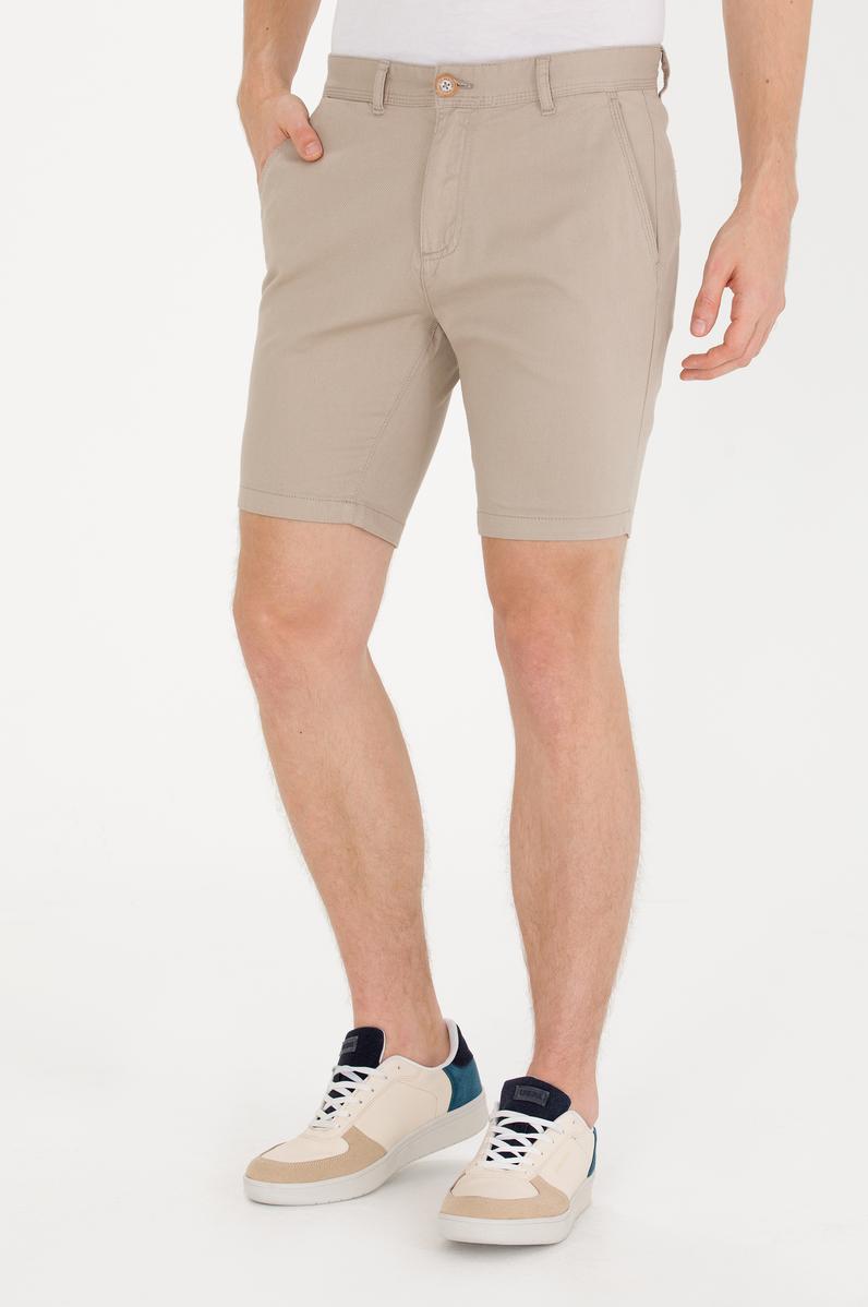 Erkek Haki Dokuma Şort