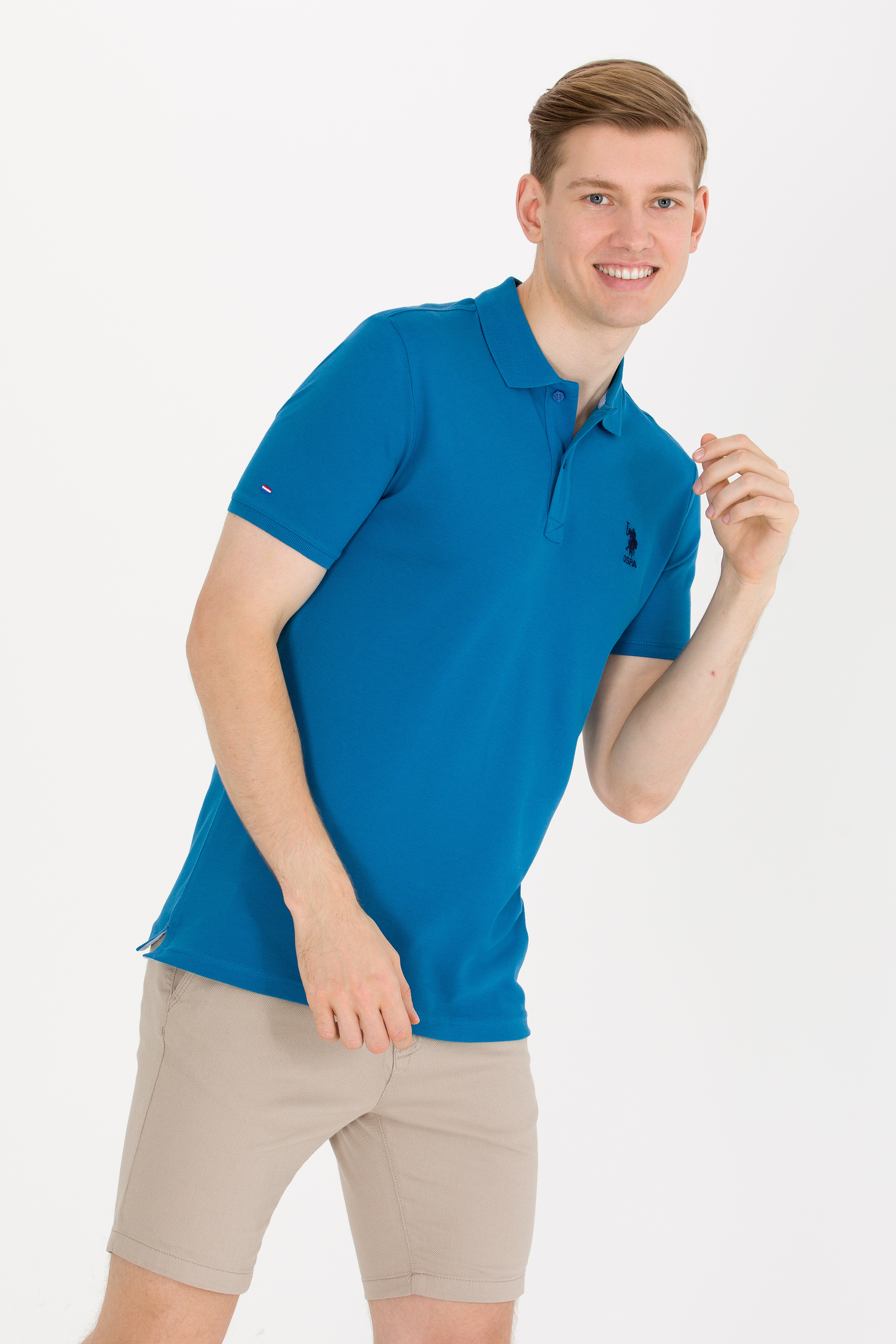 Erkek Petrol Basic Polo Yaka Tişört