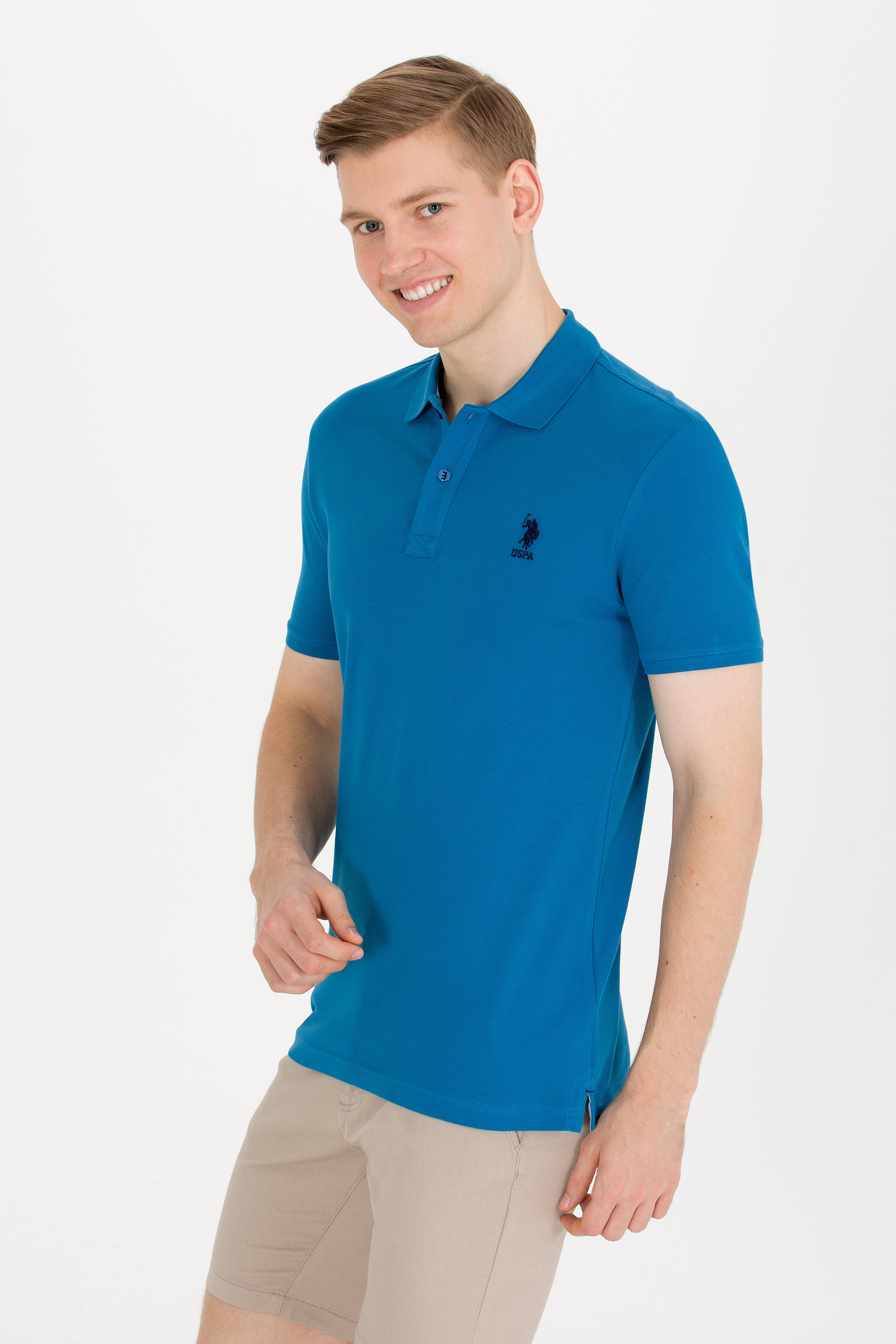 Erkek Petrol Basic Polo Yaka Tişört