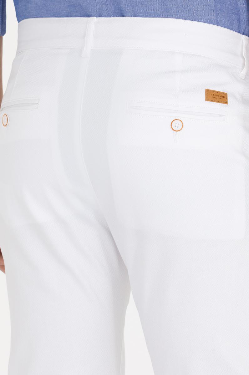 Erkek Slim Fit Beyaz Kanvas / Chino Pantolon