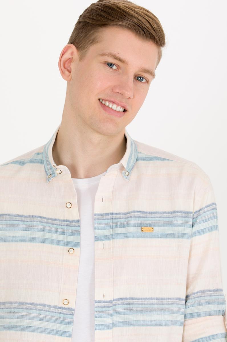 Erkek Mavi Uzun Kollu Gömlek