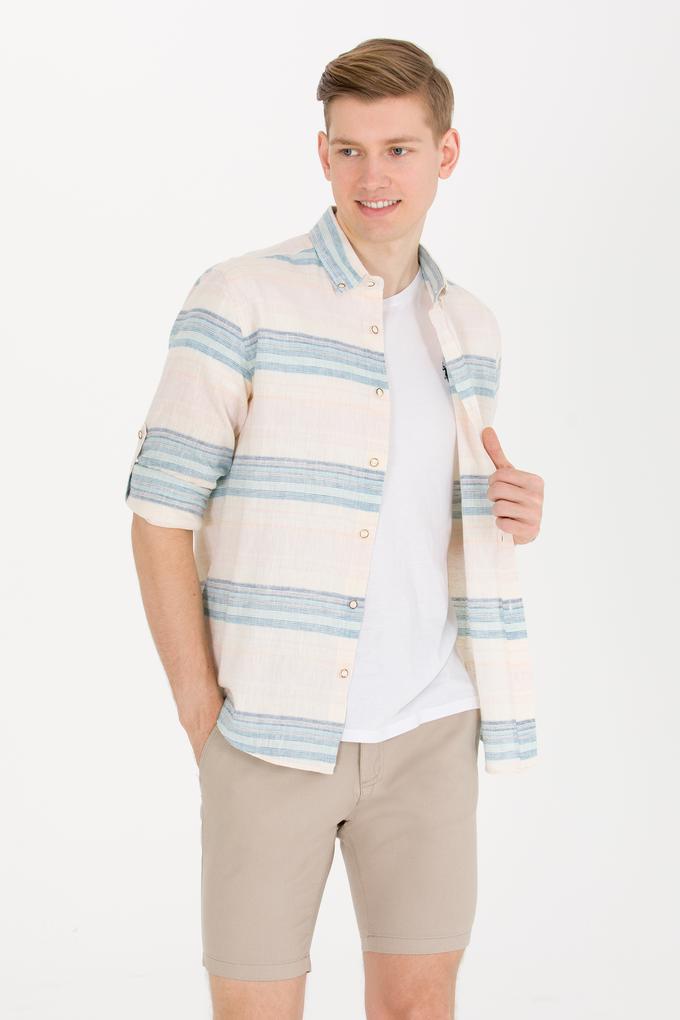 Erkek Mavi Uzun Kollu Gömlek