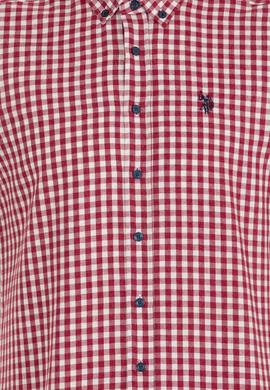 Erkek Kareli Bordo Gömlek - 50262374007