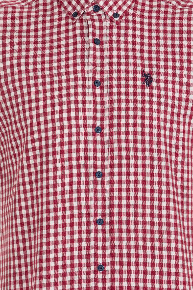 Erkek Kareli Bordo Gömlek - 50262374007