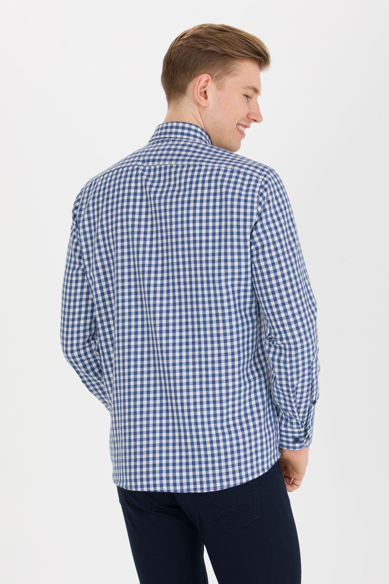 Erkek Kareli Lacivert Gömlek - 50262374015