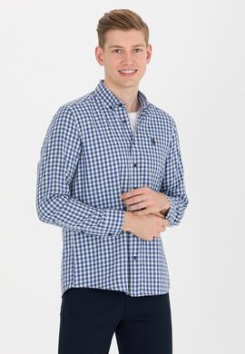 Erkek Kareli Lacivert Gömlek - 50262374015