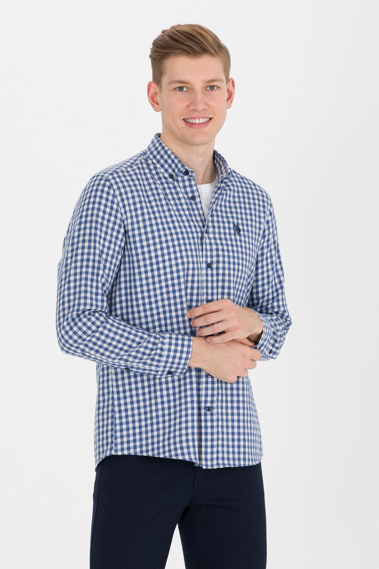 Erkek Kareli Lacivert Gömlek - 50262374015