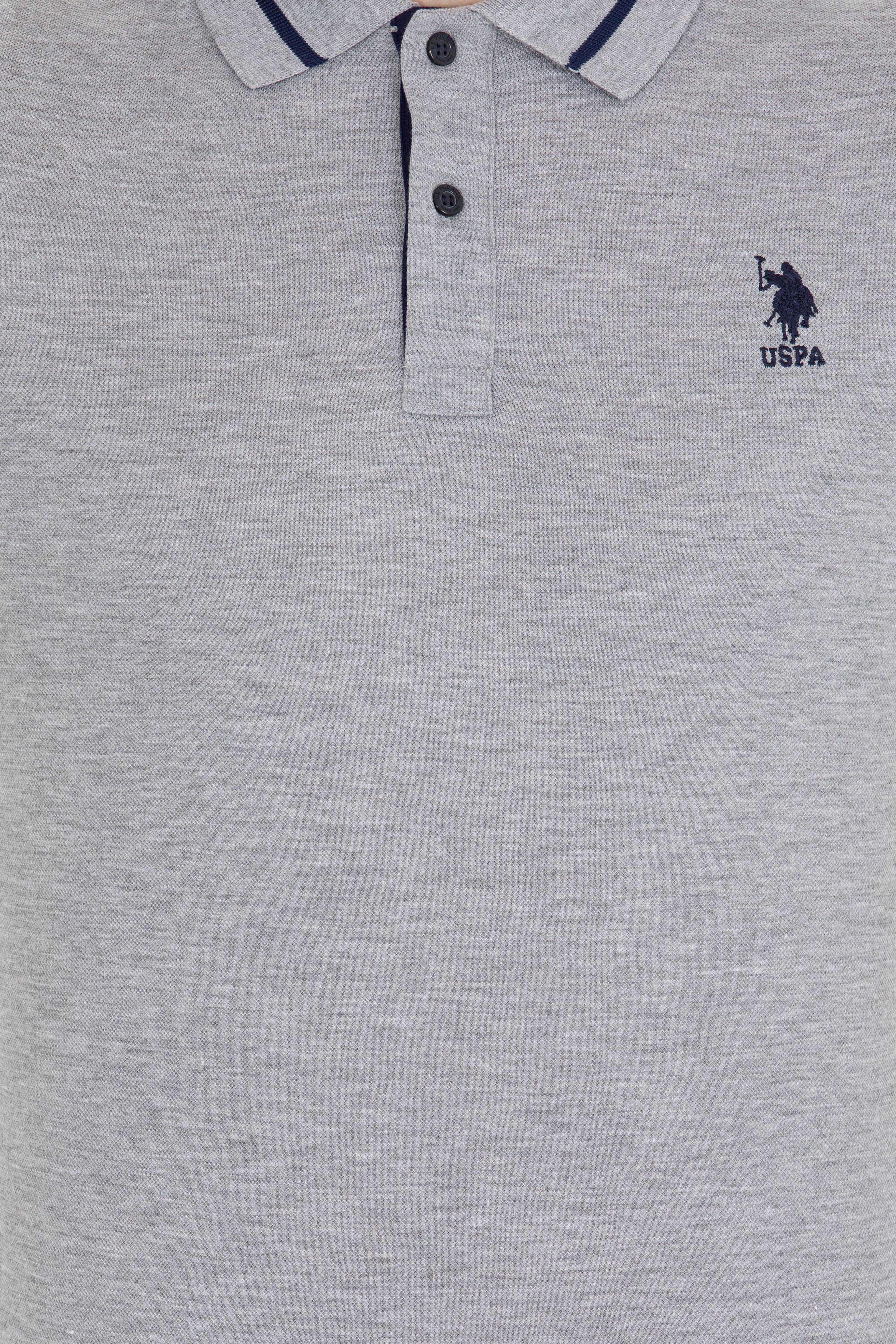 Erkek Gri Melanj Basic Polo Yaka Tişört