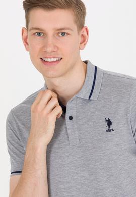 Erkek Gri Melanj Basic Polo Yaka Tişört - 50264890120