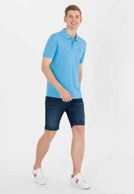 Erkek Turkuaz Basic Polo Yaka Tişört - 50264892108