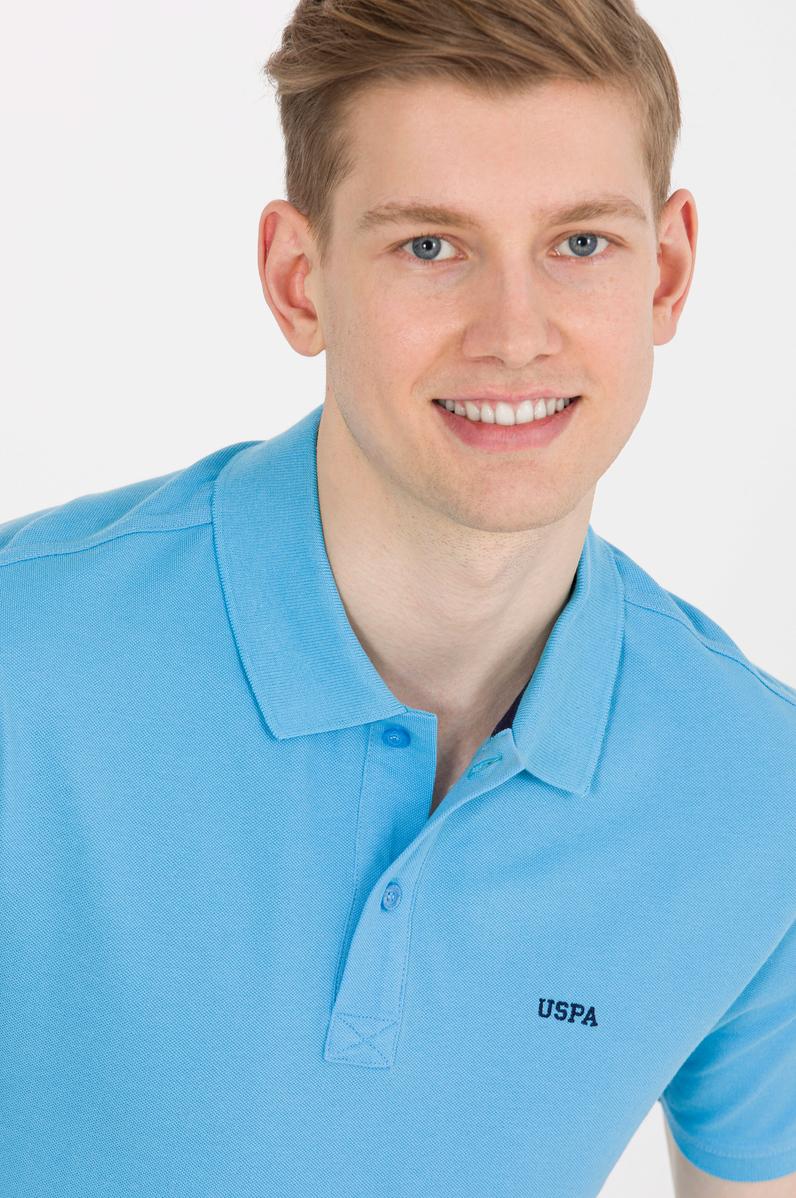 Erkek Turkuaz Basic Polo Yaka Tişört