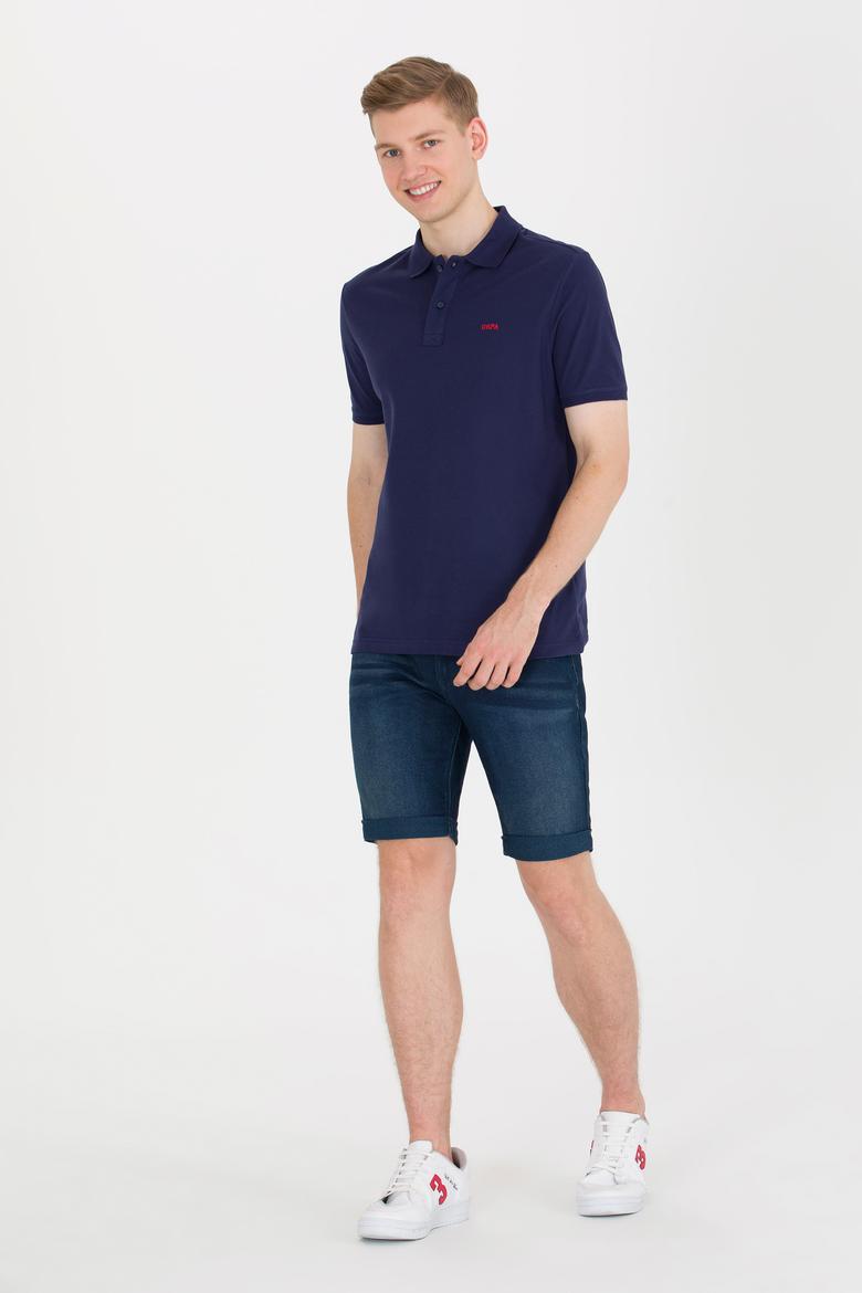 Erkek Lacivert Basic Polo Yaka Tişört - 50264892128