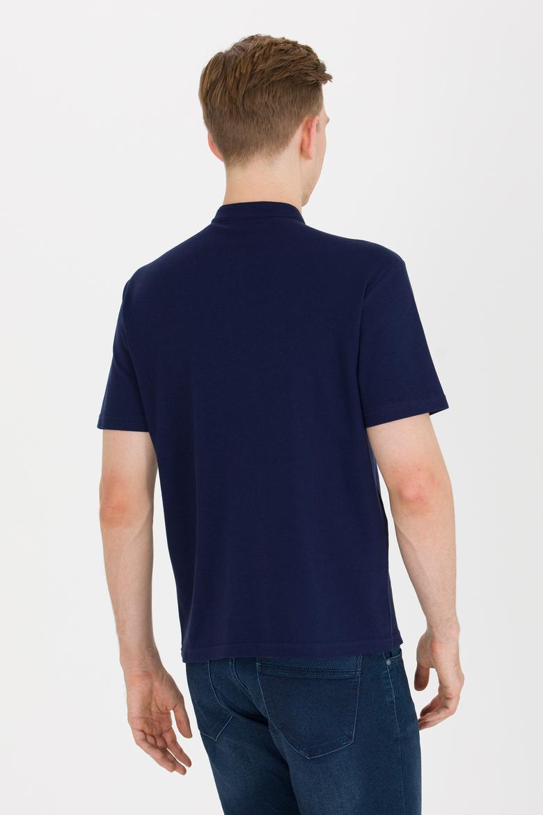 Erkek Lacivert Hakim Yaka Tişört - 50264907017