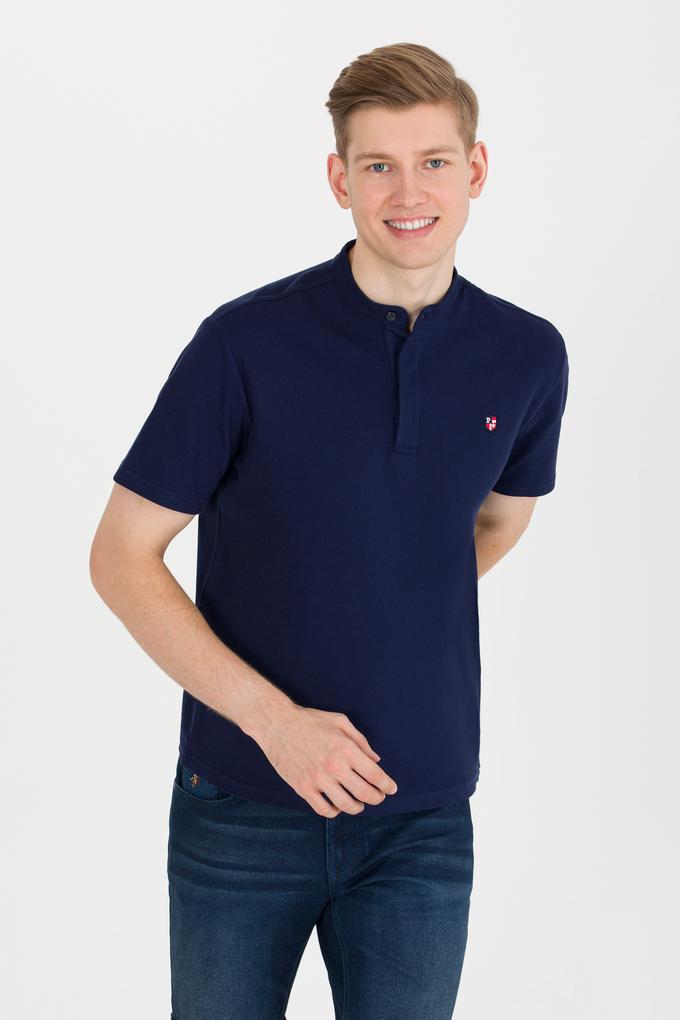 Erkek Lacivert Hakim Yaka Tişört