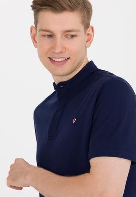 Erkek Lacivert Hakim Yaka Tişört - 50264907017