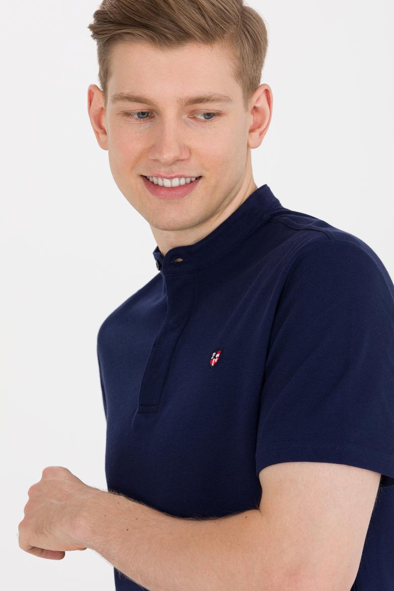 Erkek Lacivert Hakim Yaka Tişört - 50264907017