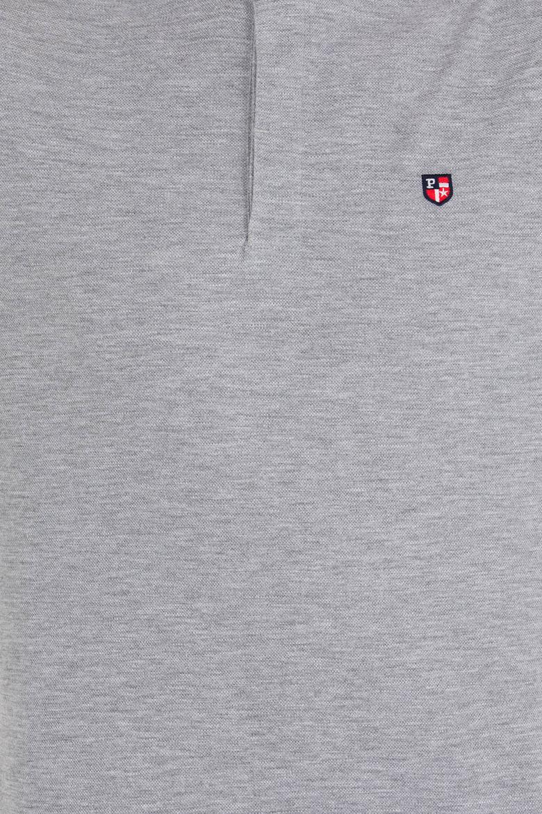 Erkek Gri Melanj Hakim Yaka Tişört - 50264907023