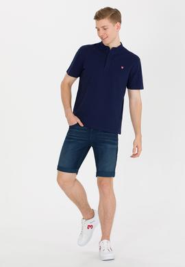 Erkek Lacivert Hakim Yaka Tişört - 50264907017