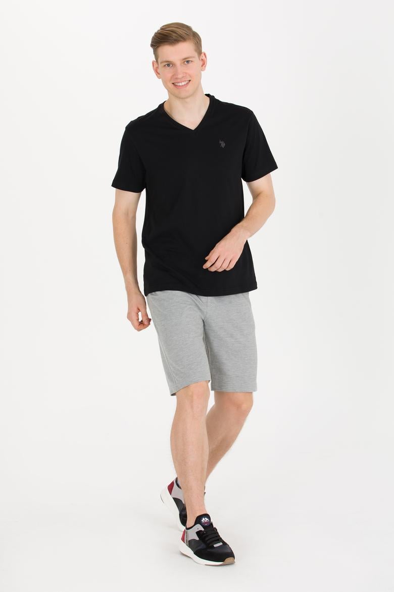 Erkek Gri Melanj Örme Şort